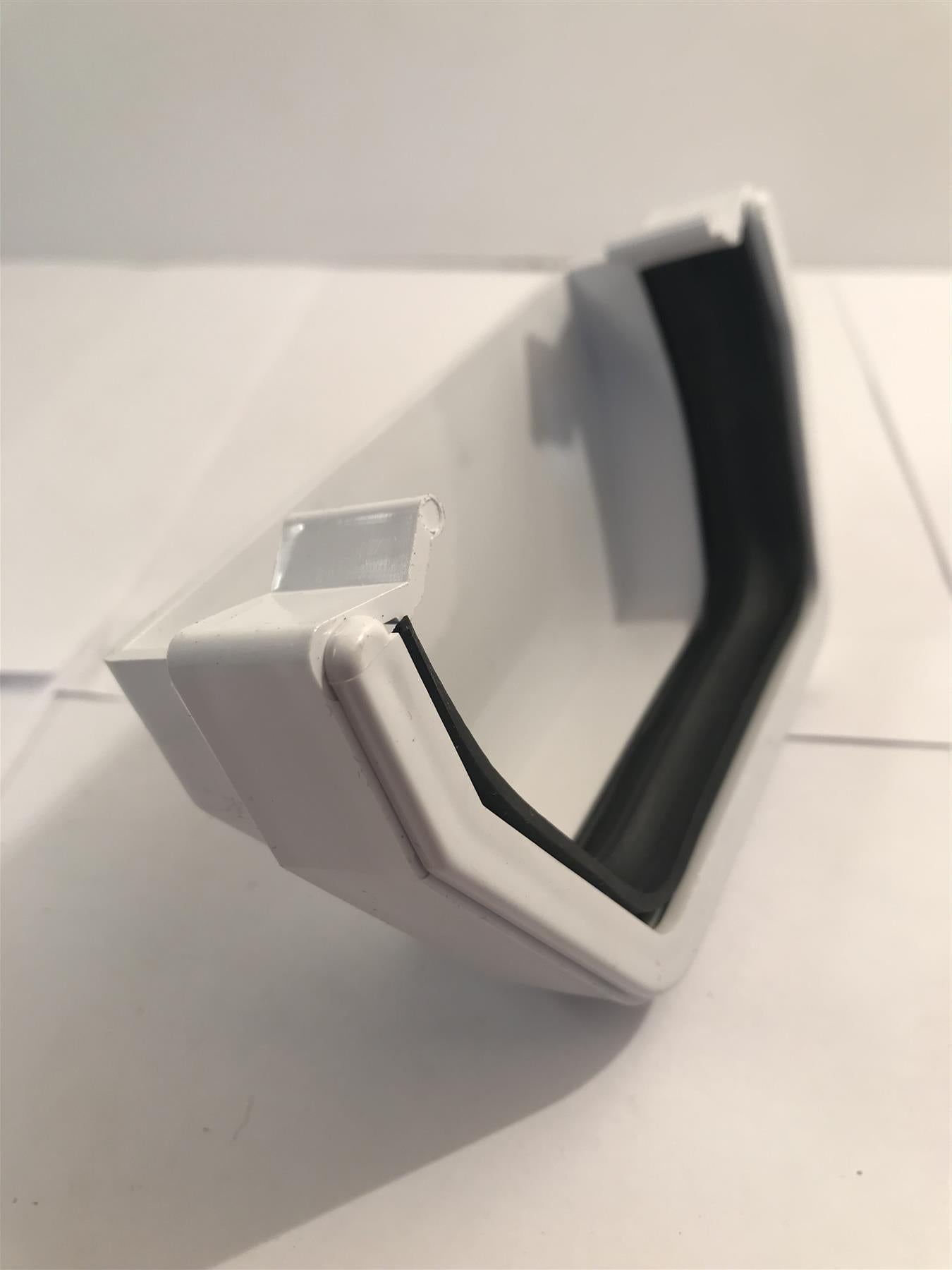 White Square Line 112mm Plastic UPVC Gutter Stop End