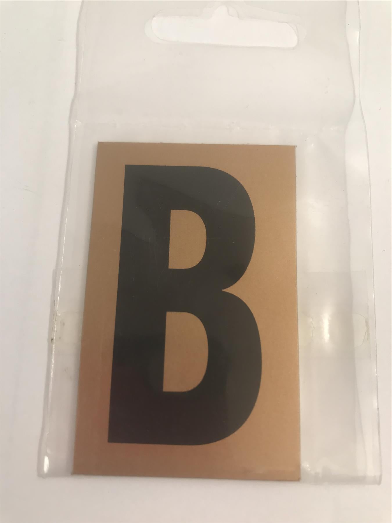 Gold/Black Letter B Self Adhesive 1" x 2"