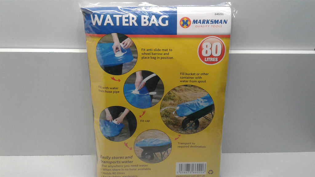 Marksman Large 80L Water Carrier Bag Builders Transporter Wheelbarrow Bag Store