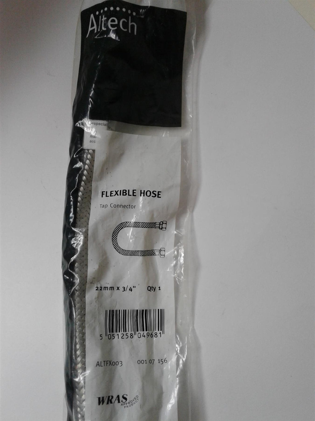ALTECH FLEXIBLE BRAIDED TAP HOSE WRAS APP 22mm X 3/4" 300mm ALTFX003