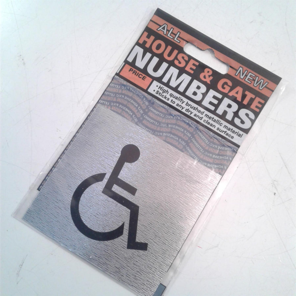 Disabled Adhesive Brushed Metallic Sign 80 x 85mm