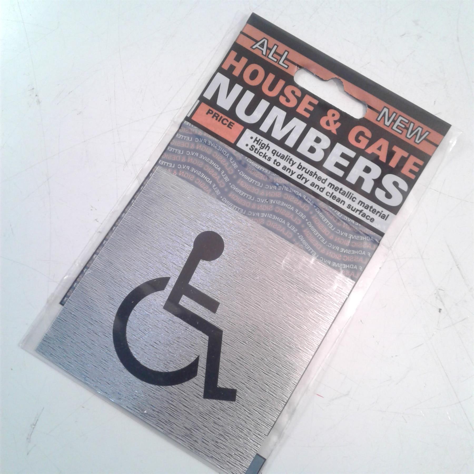 Disabled Adhesive Brushed Metallic Sign 80 x 85mm