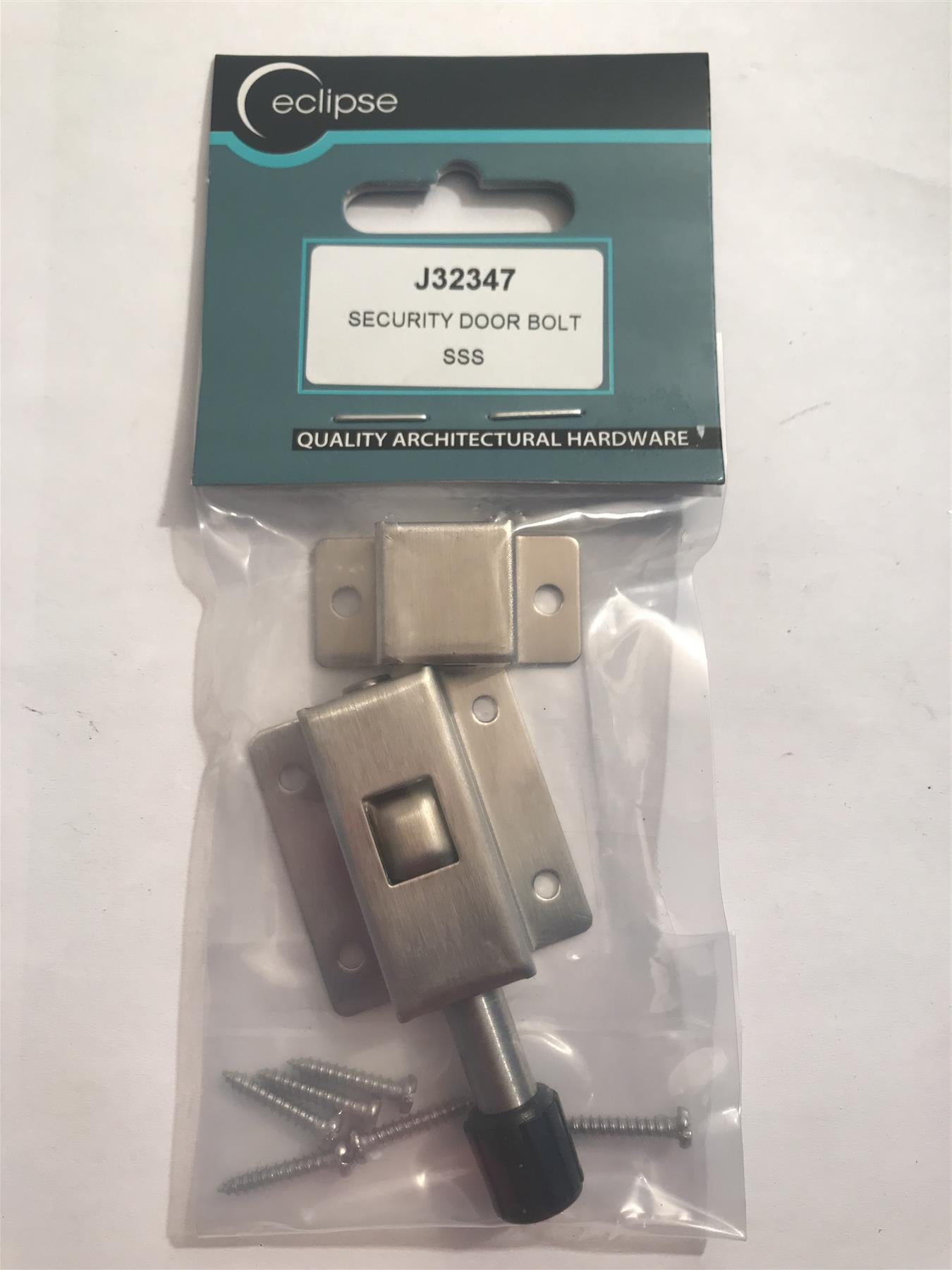 Eclipse Security Door Bolt Stainless Steel (with Screws)  J32347