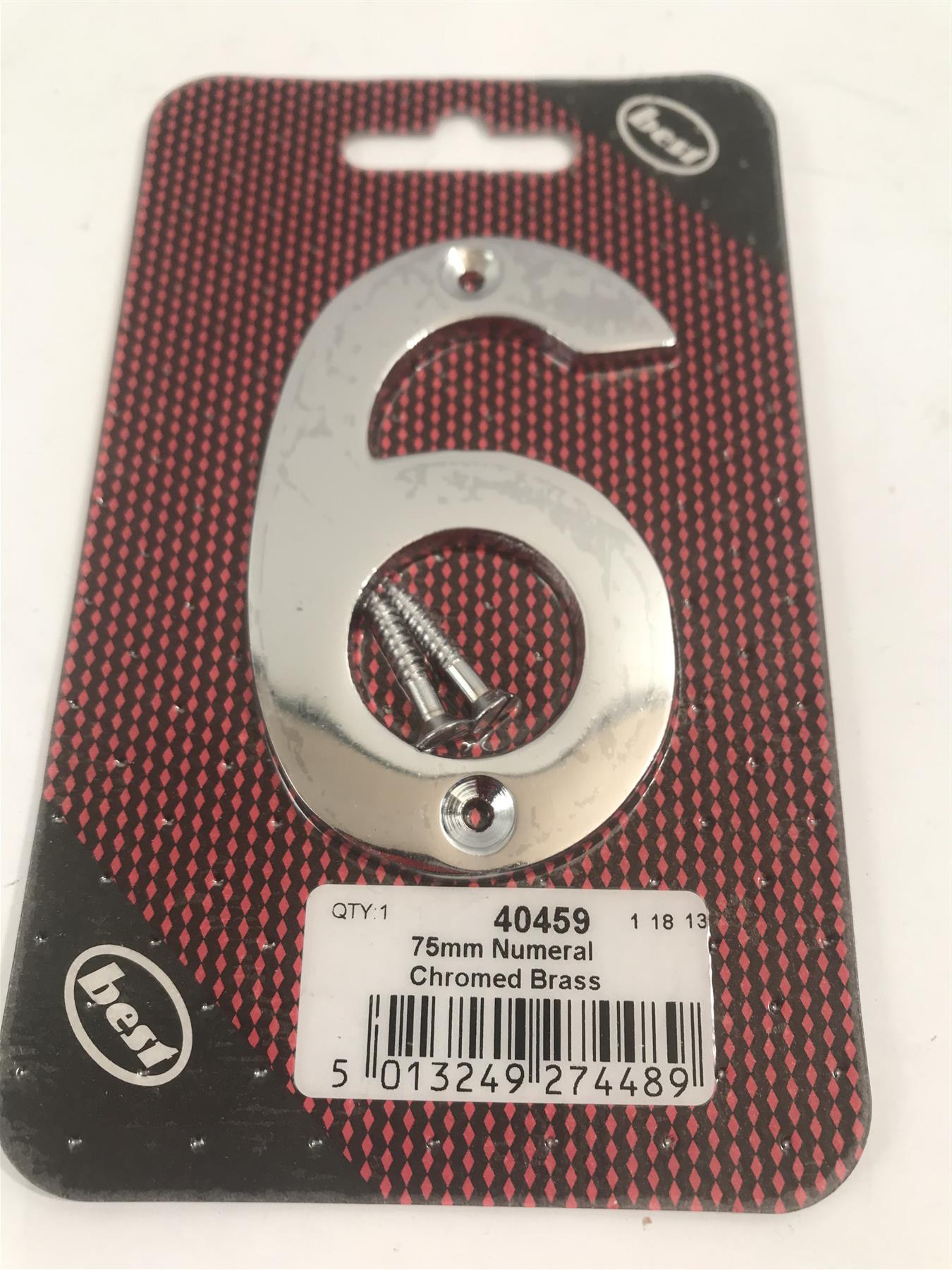 Best 75mm 3" Chromed Brass No. 6  with screws  -   40459