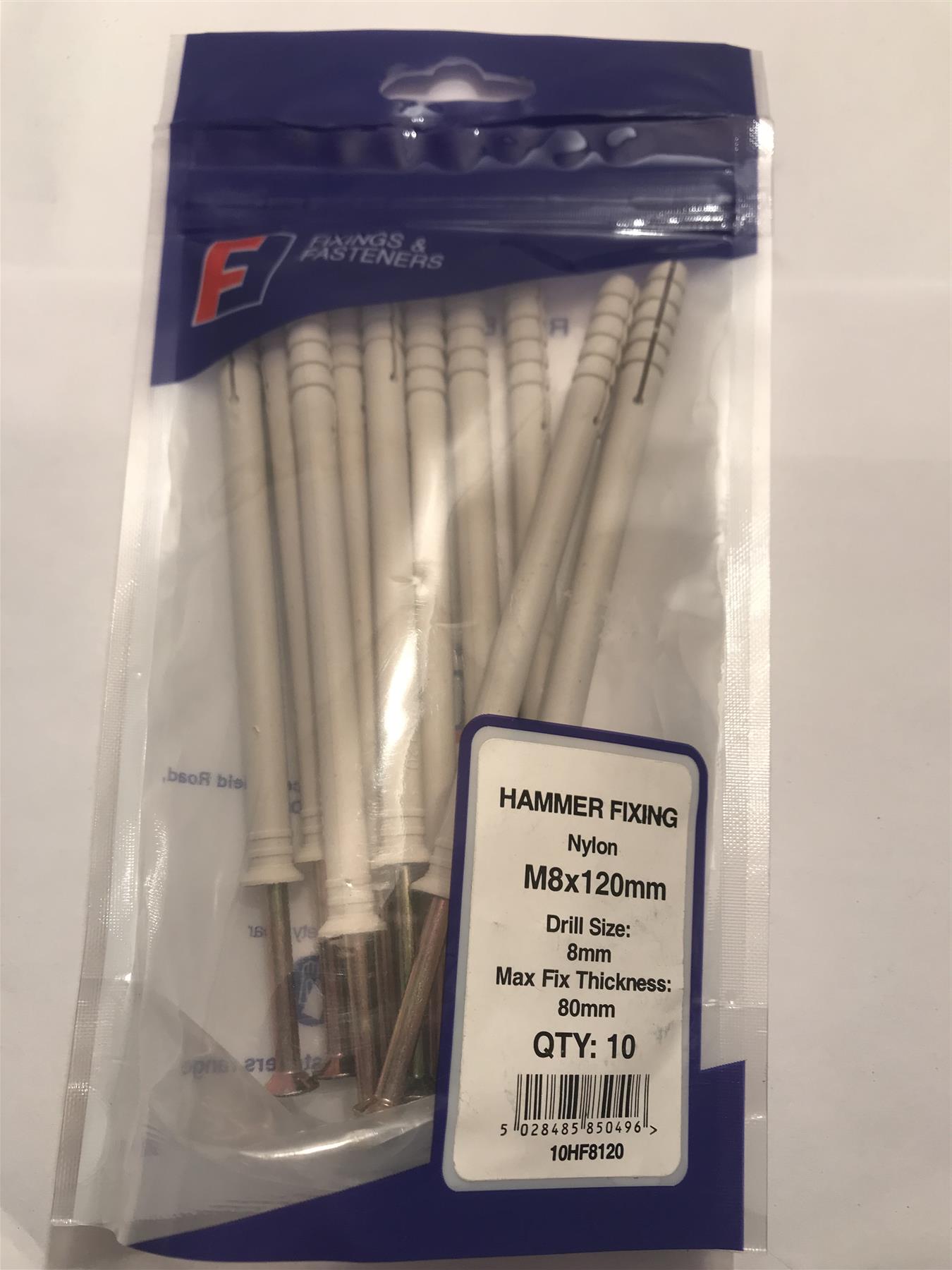 Forgefix Hammer Fixing M8 x 120mm (Pk10) 10HF8120