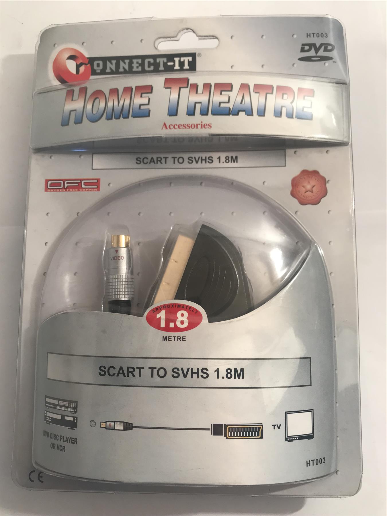 Connect-It Home Theatre Scart to SVHS 4 Pin Male Connector  HT0031.8m