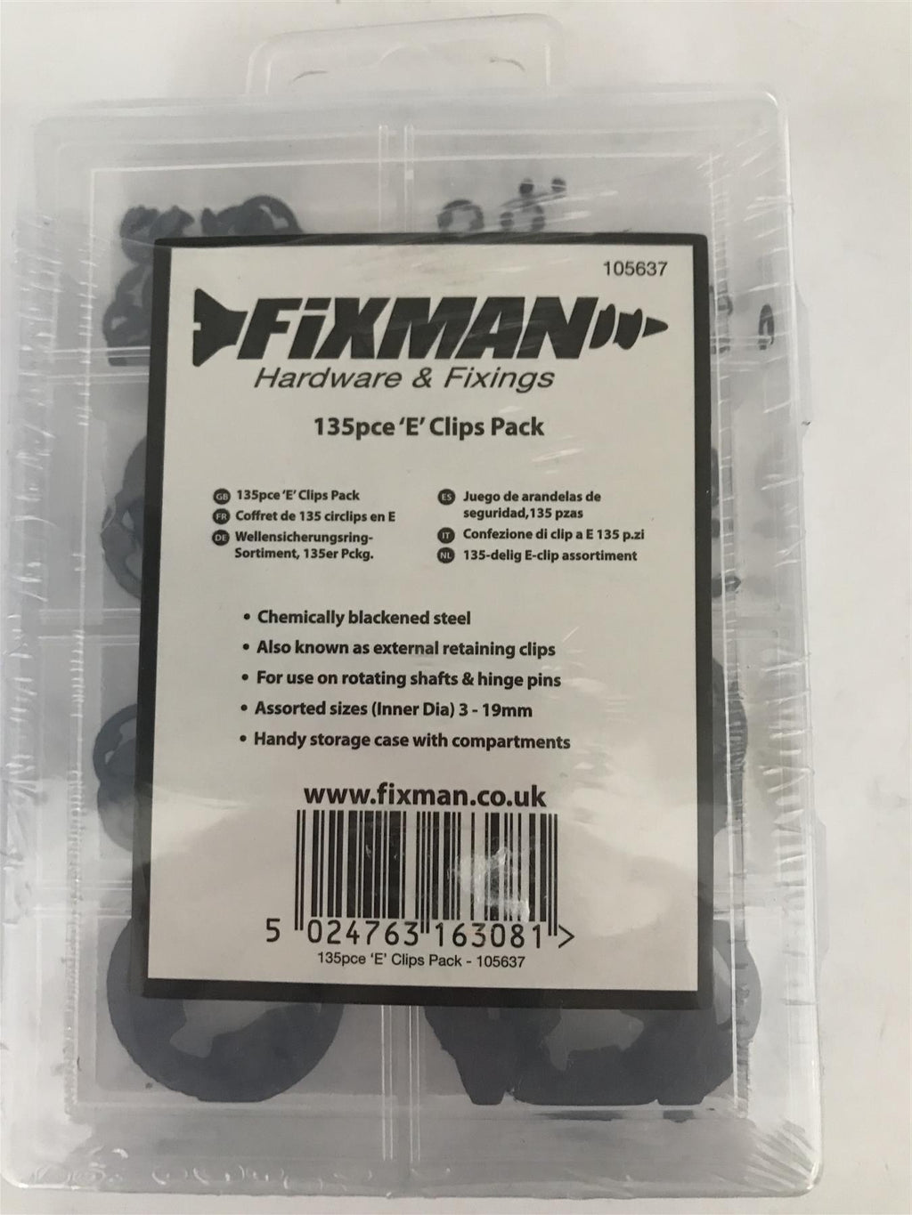 Fixman 135pce 'E' Clips Pack 105637