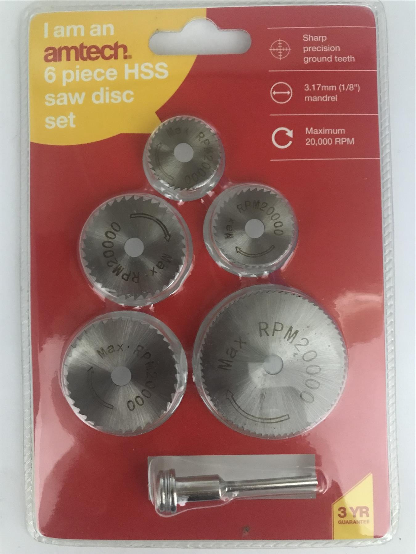 Amtech 6pc HSS Saw Disc Set F0978