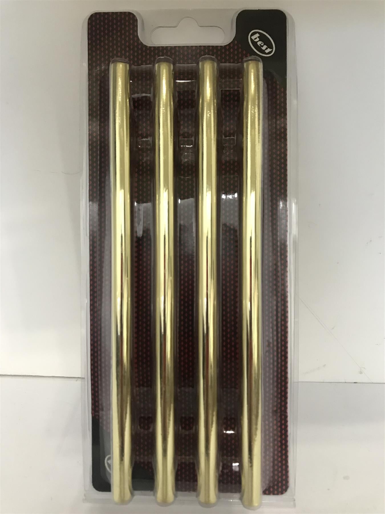 Bright Brass T Bar cupboard/door Handles (4 Pack) 128mm