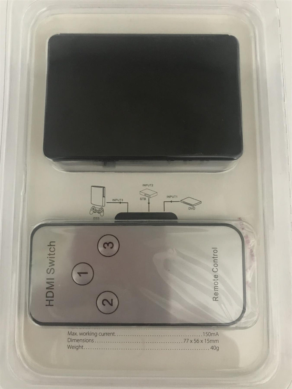 av:link Mini HDMI Switch 3 x 1  with Remote Control  HDP31M