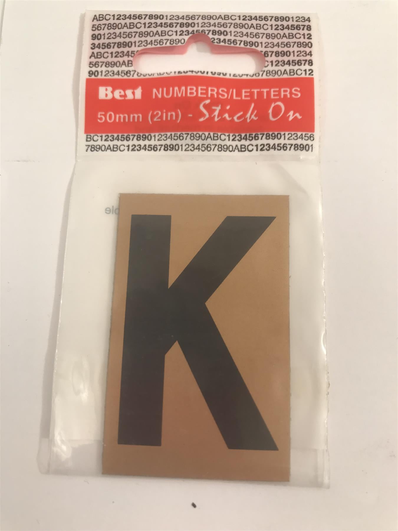 Best Gold/Black Letter K Self Adhesive 1" x 2"