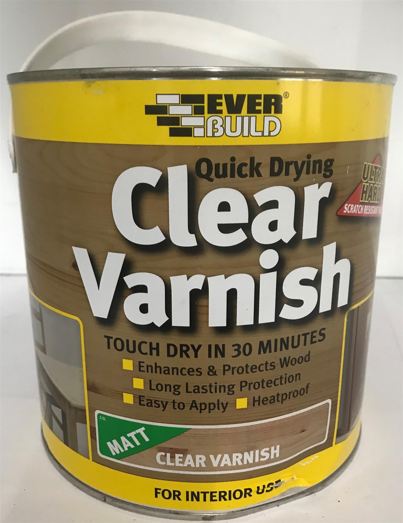 Everbuild Quick Drying Matt Clear Varnish 2.5 Ltr