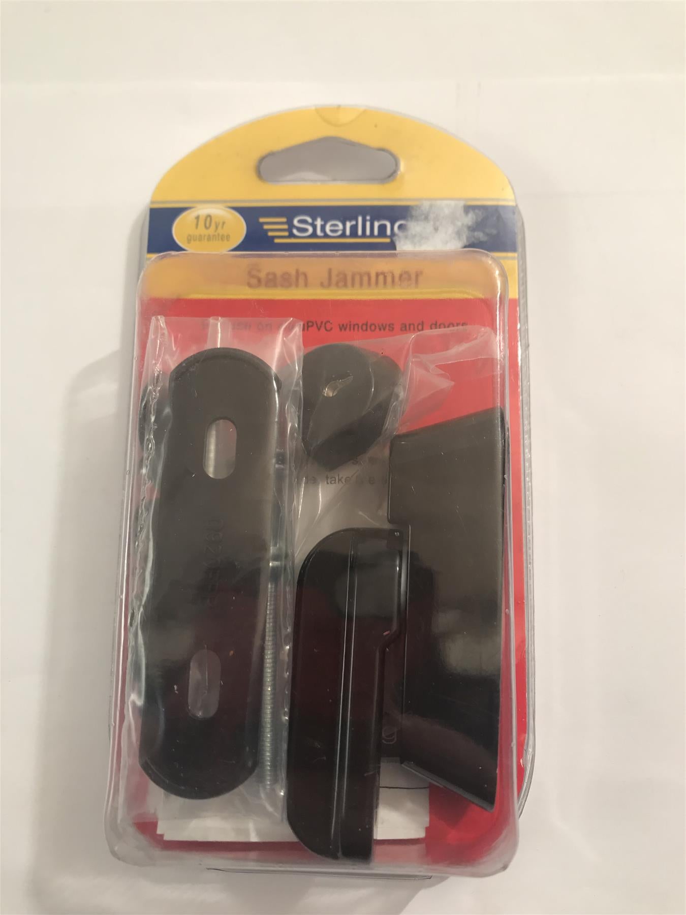 Sterling Black Locking Sash Jammer for uPVC Windows and Doors  SJ2BR