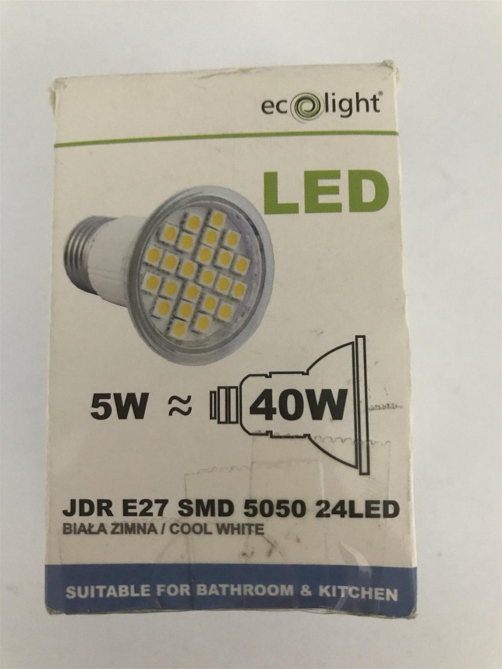 Ecolight E27 SMD 5050 5w 370lm LED Cool White