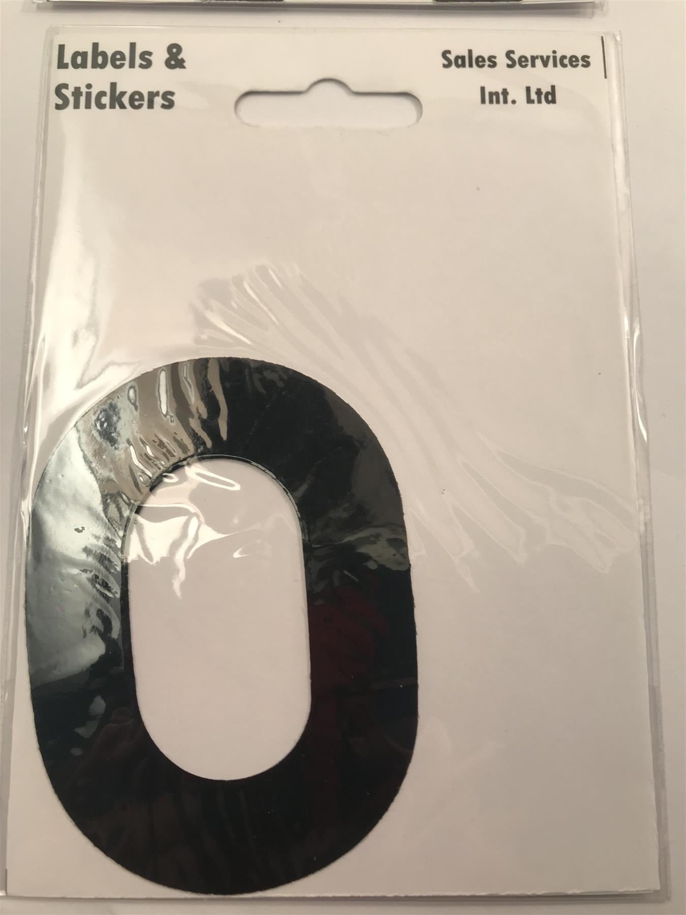 Black Letter O Self Adhesive Waterproof Sticker 8 x 6cm