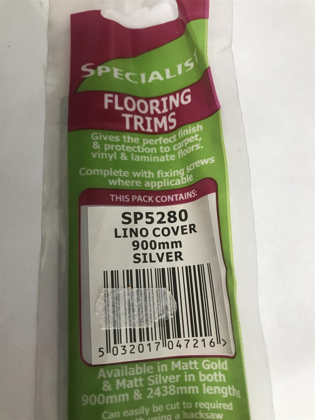 Specialist SP5280 Flooring Lino Cover Silver Trim 900mm
