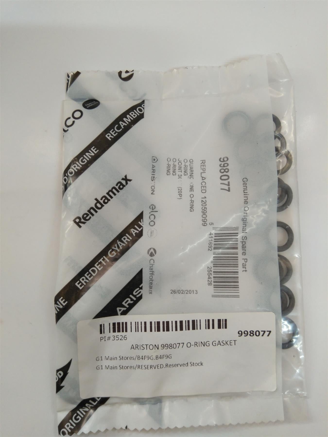 NEW ARISTON ORING 998077 (20PACK)