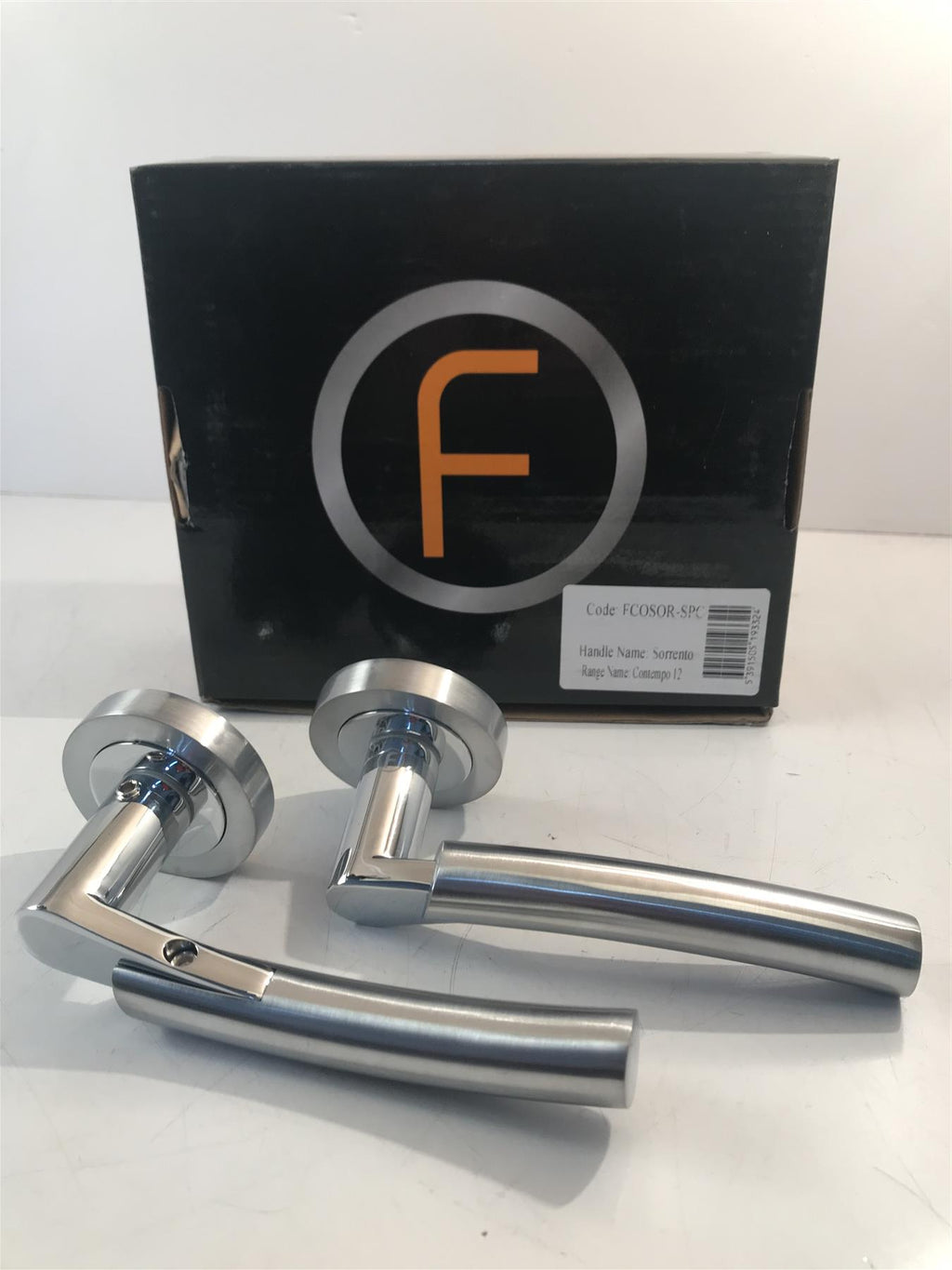 Fortessa FCOSOR-SPC Sorrento Lever Handle on Rose. Satin/Polished Chrome