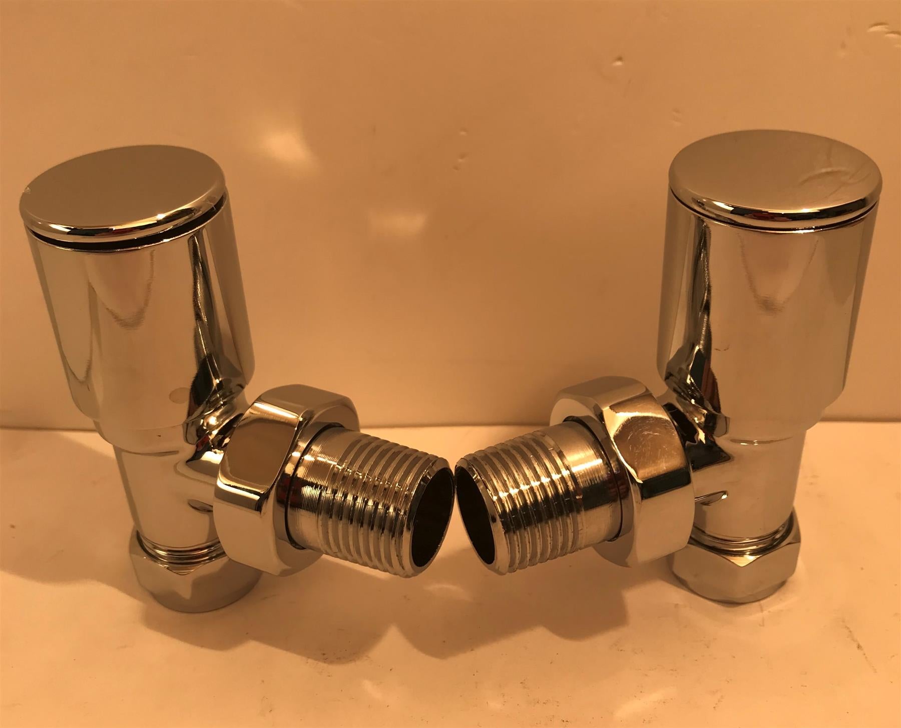 Chrome 15mm Angle Radiator Valves (Twin Pack)