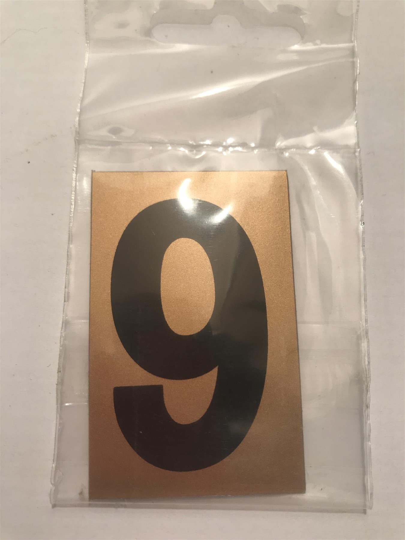 Gold/Black Number 9 Self Adhesive 1" x 2"