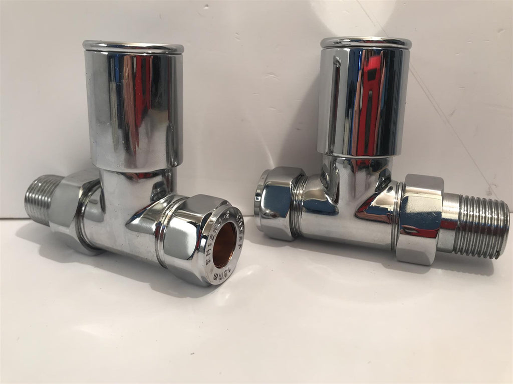 Sphere Chrome Towel Rail Valves Straight 15mm (Pair) UW01804