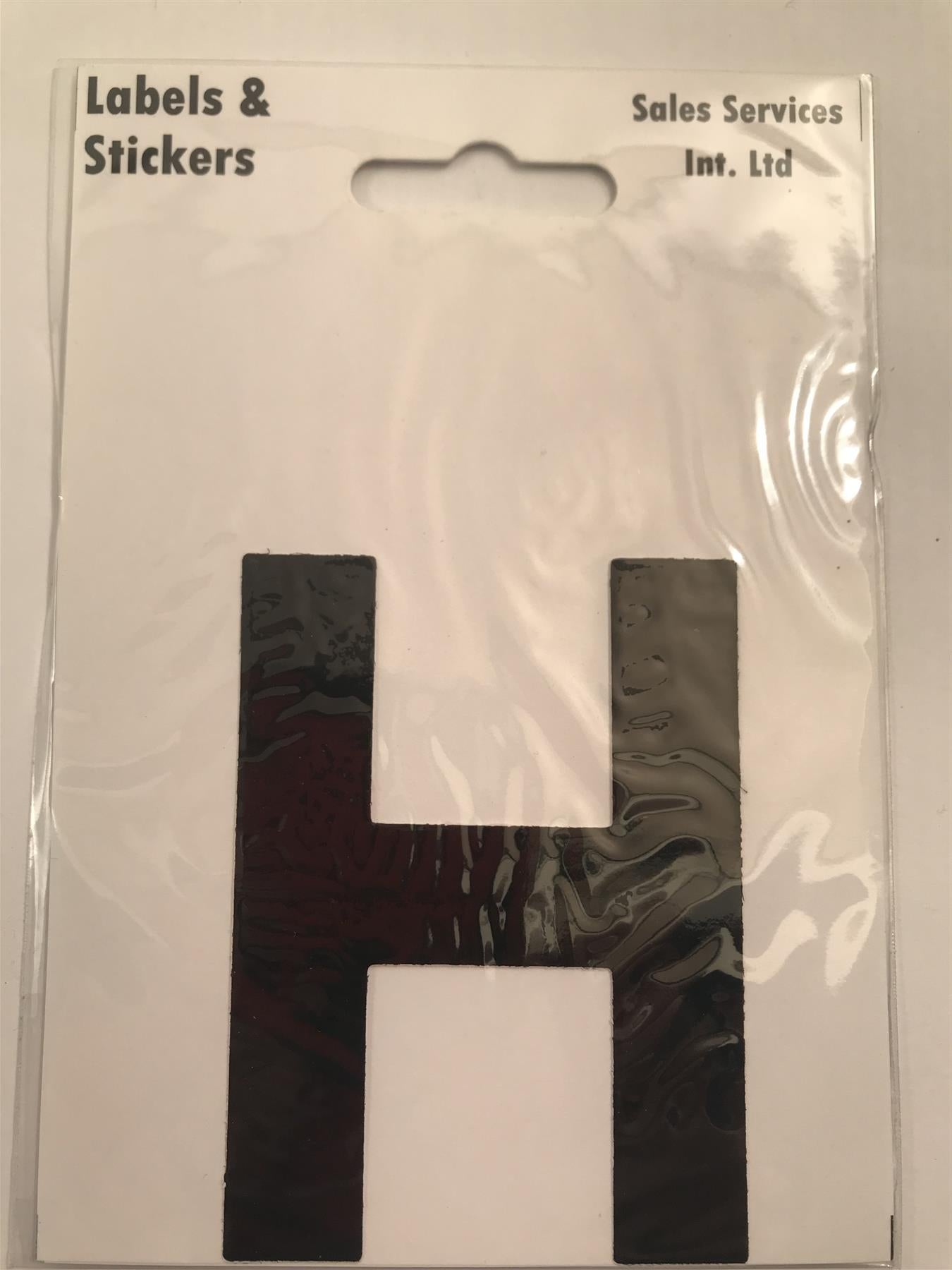 Black Letter H Self Adhesive Waterproof Sticker 8 x 6cm