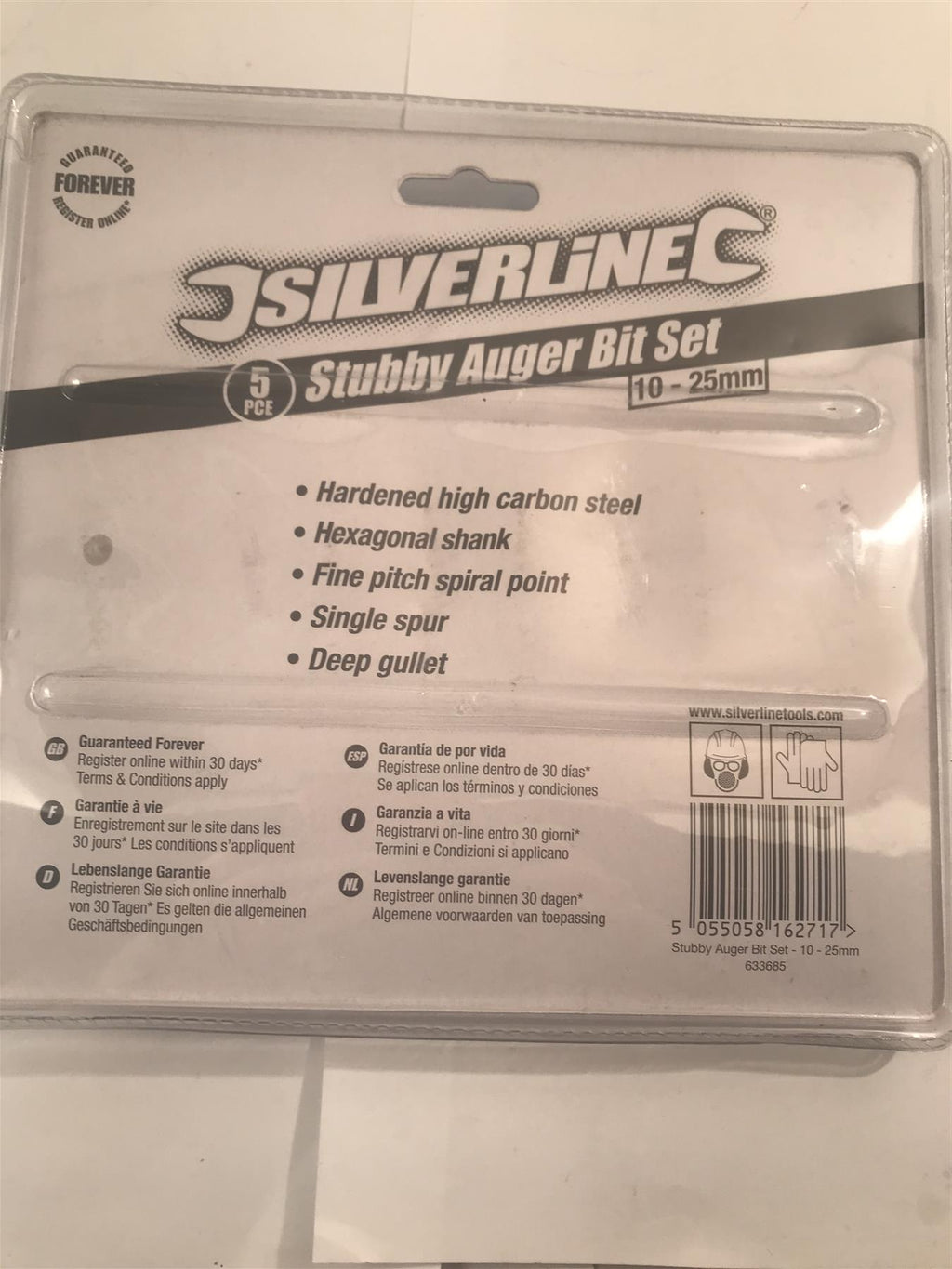 Silverline 5pc Stubby Auger Bit Set 10-25mm  633685