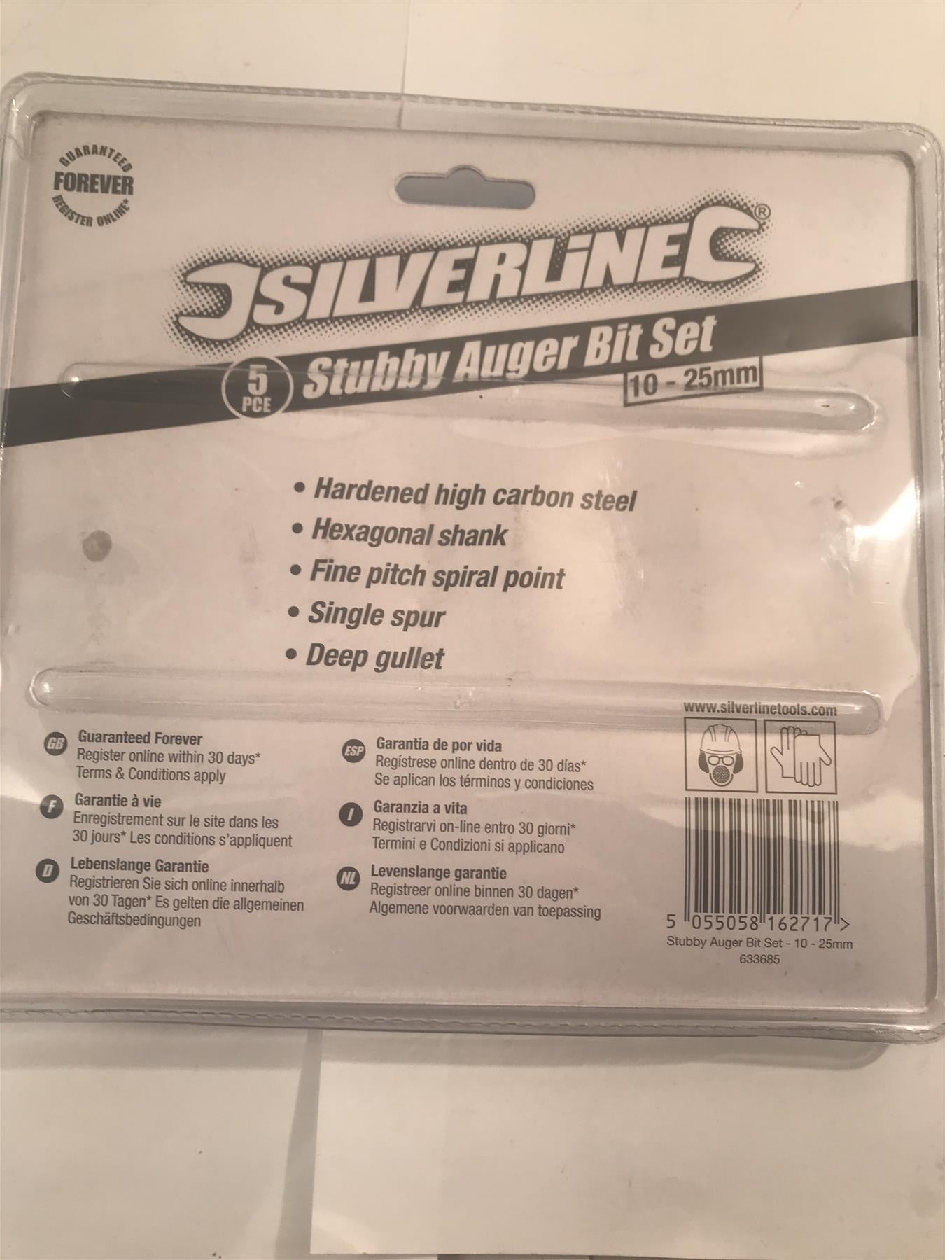 Silverline 5pc Stubby Auger Bit Set 10-25mm  633685