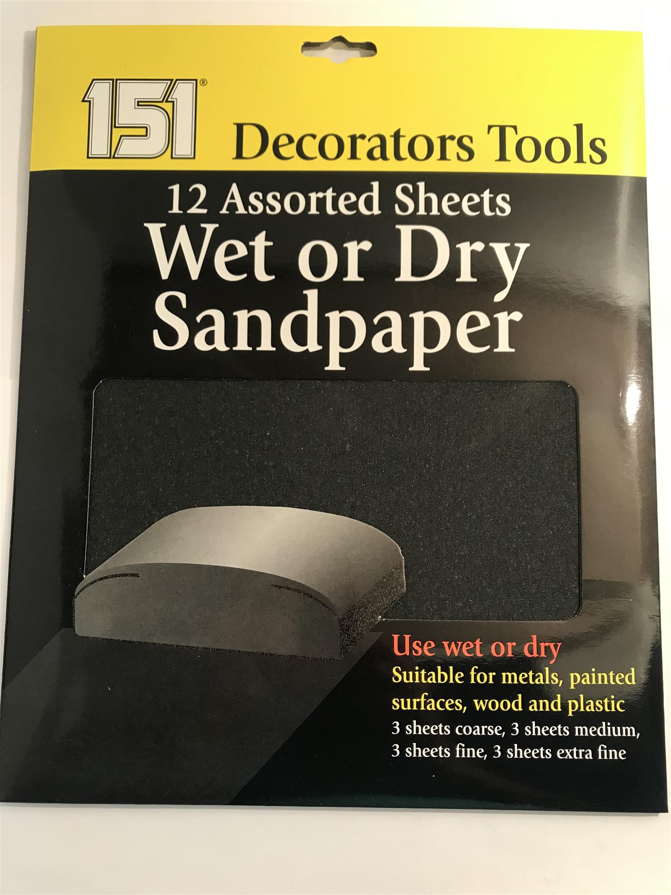 151 12 Assorted Sheets Wet or Dry Sandpaper HD1004B