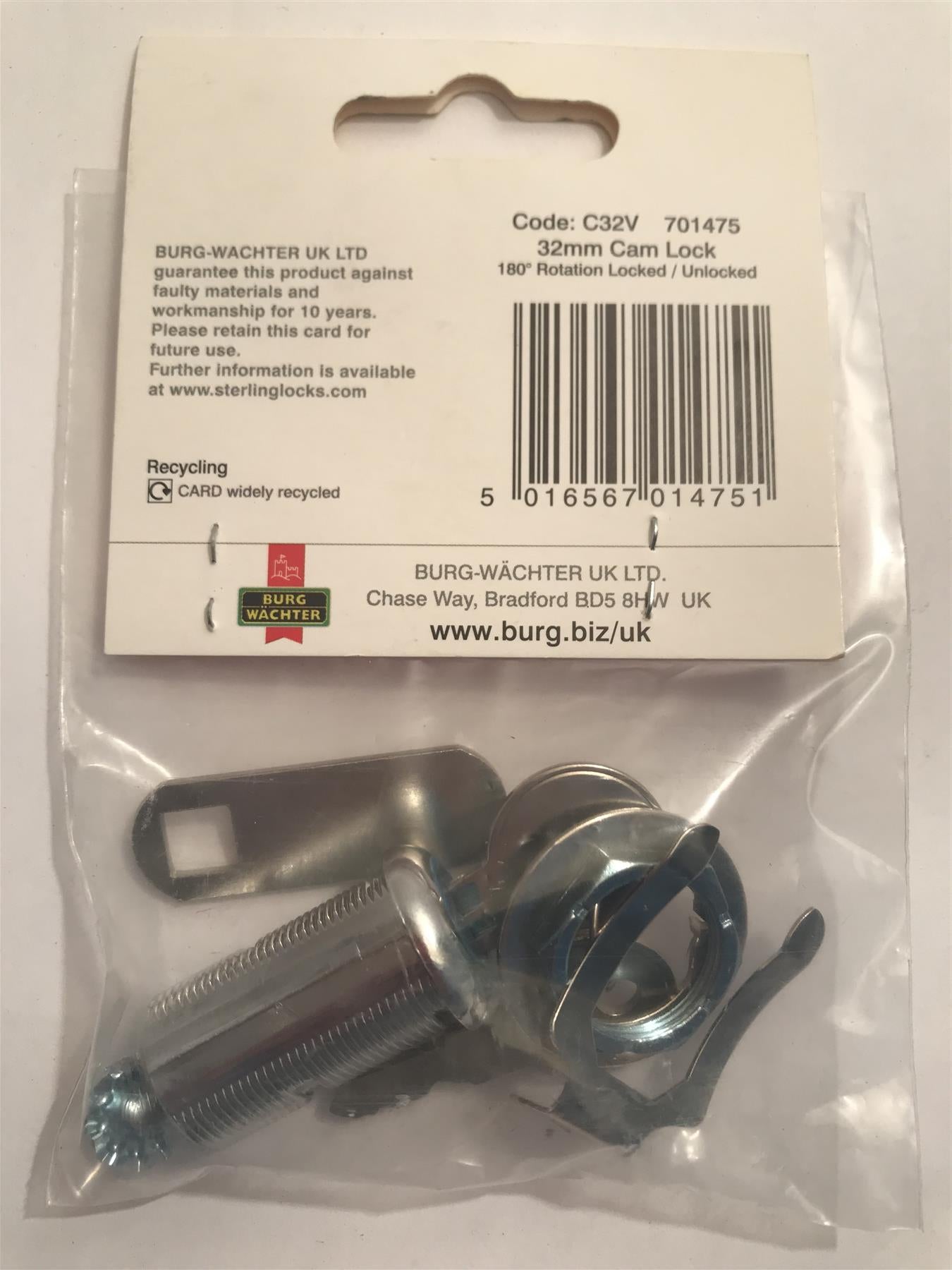 Sterling Cam Lock 32mm C32V