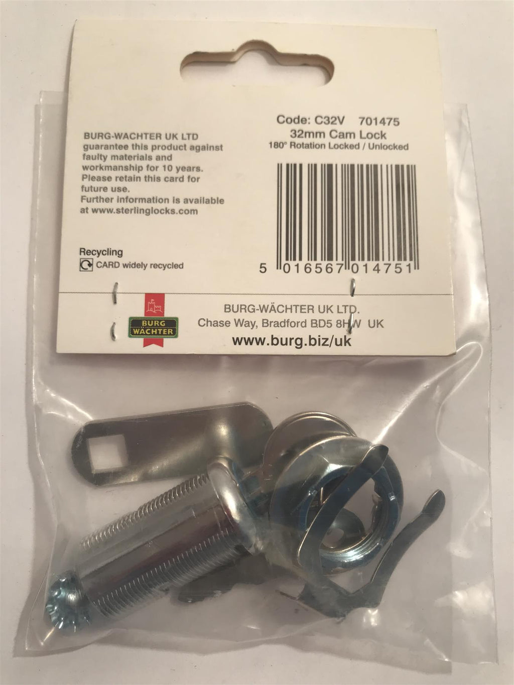 Sterling Cam Lock 32mm C32V