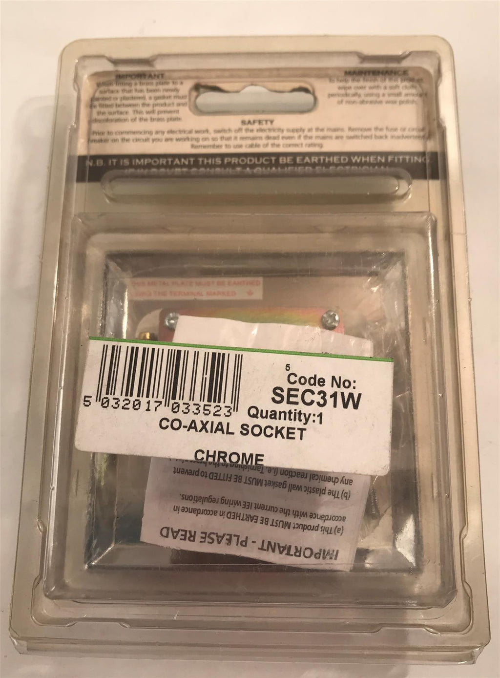 Specialist Co-Axial Socket Polished Chrome White Insert SEC31W