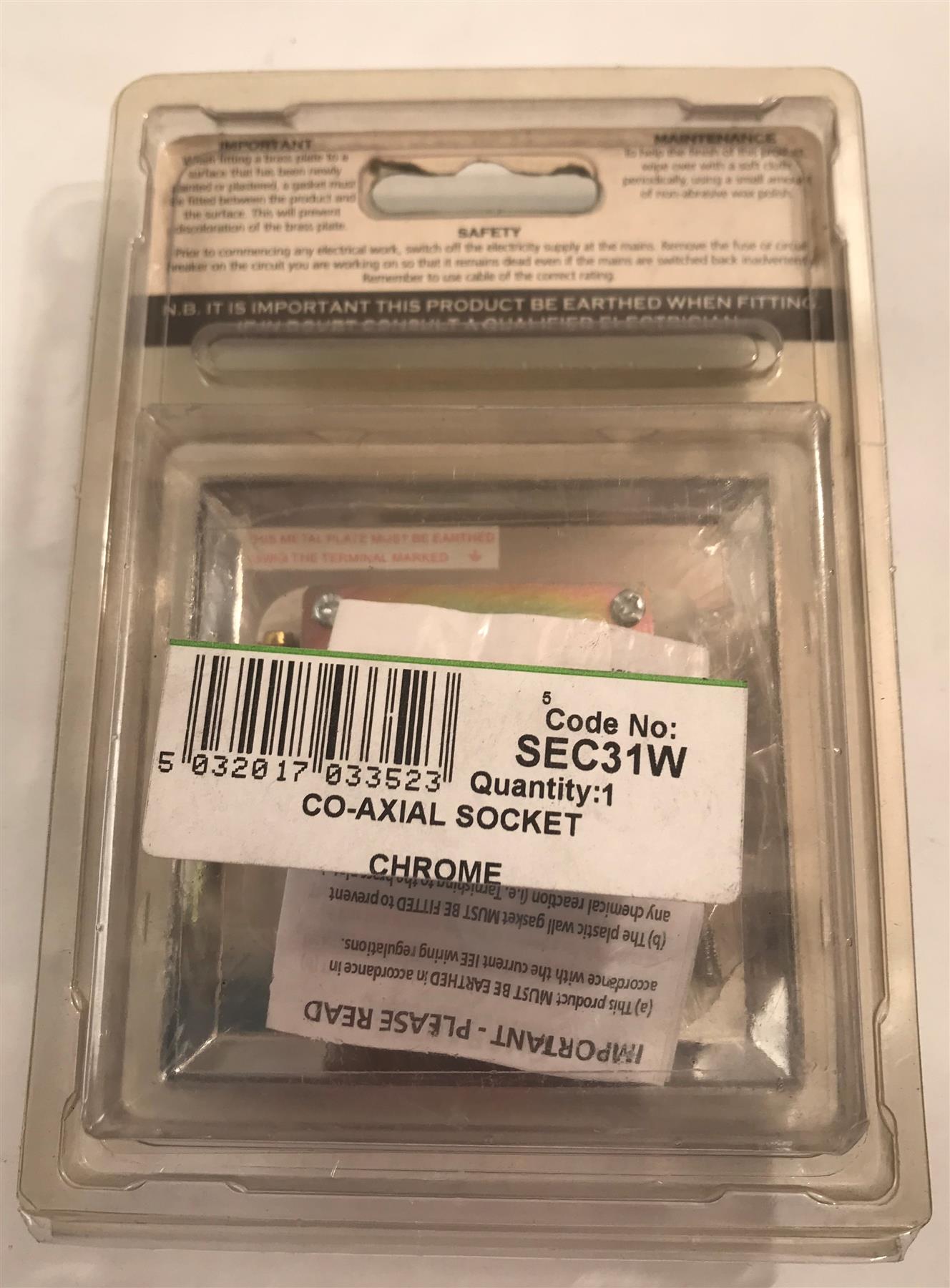 Specialist Co-Axial Socket Polished Chrome White Insert SEC31W