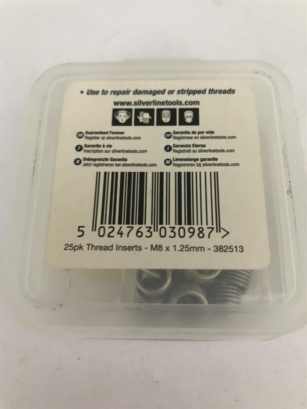 Silverline Thread Inserts M8 x 1.25mm (25 Pack)  382513