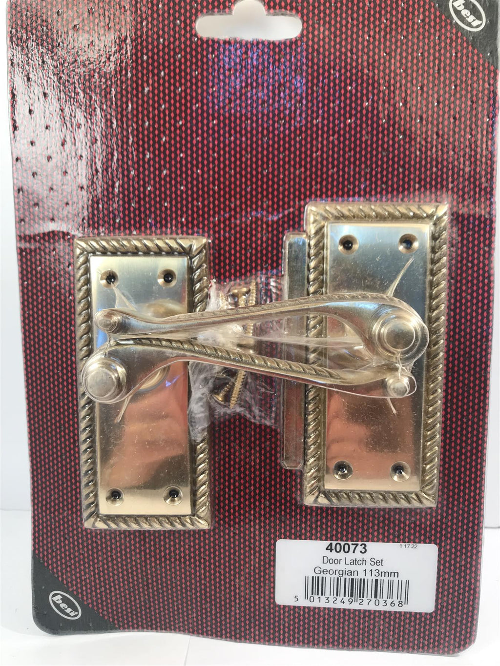 Georgian Brass Door Latch Set 113mm x 50mm 40073