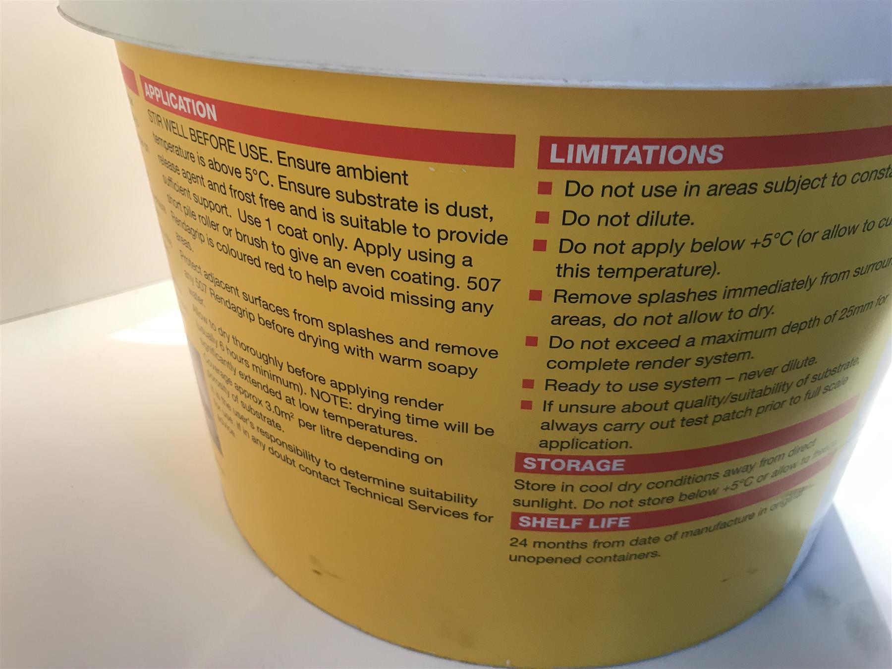 EVERBUILD 507 QUICK DRYING RENDAGRIP 10 LITRE KEY FOR RENDER EXTRA GRIP