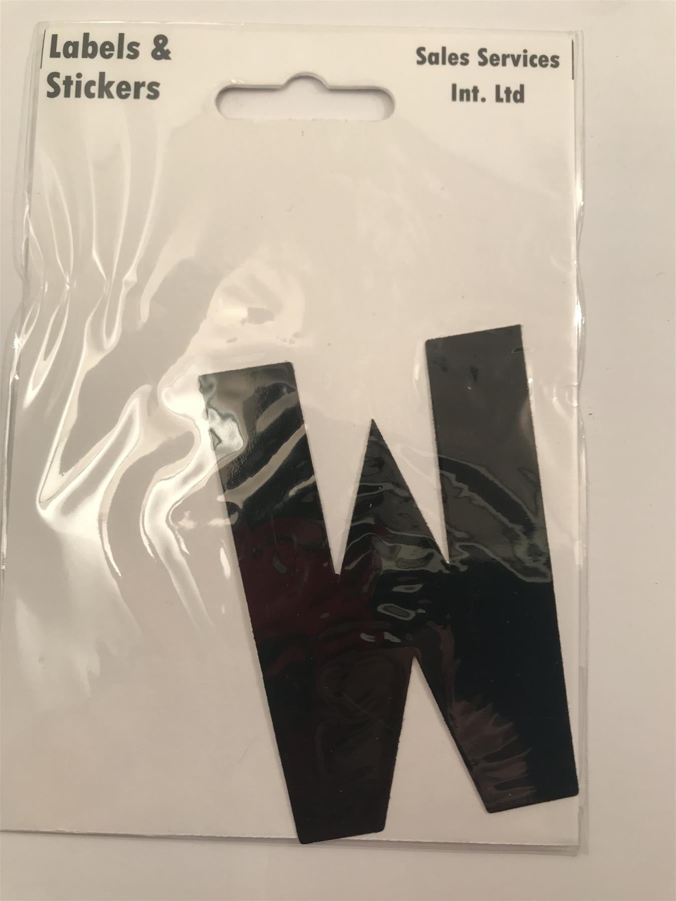 Black Letter W Self Adhesive Waterproof Sticker 8 x 6cm
