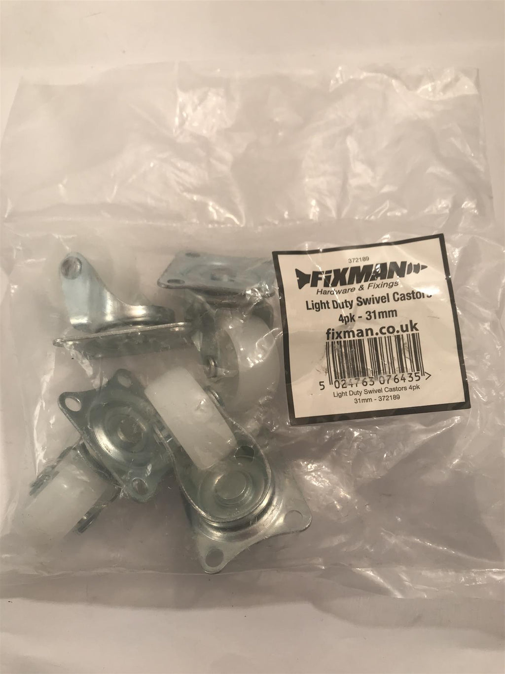 Fixman Light Duty Swivel Castors 4pk 31 mm  372189