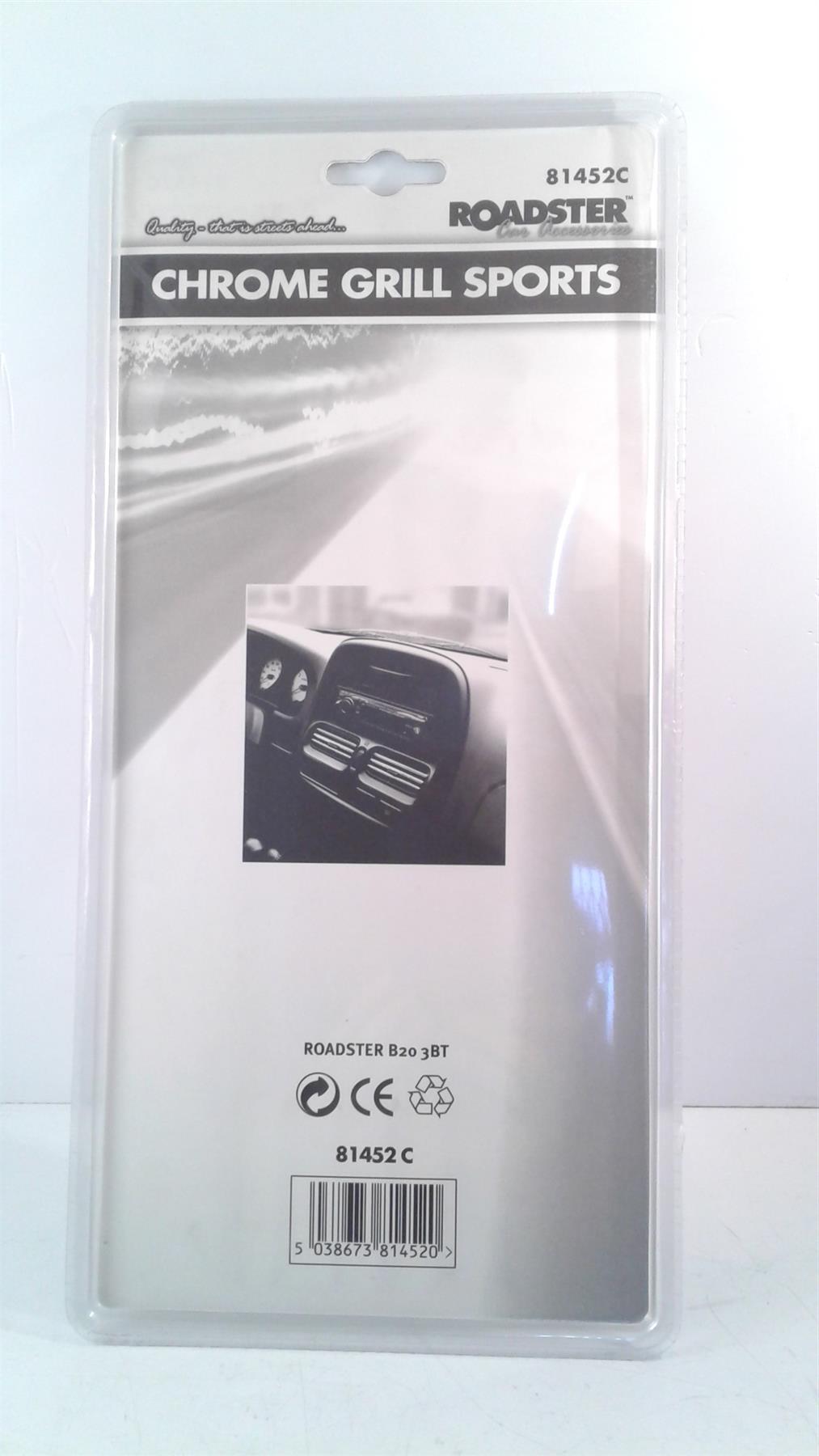 Roadster Chrome Grill Sports (Universal) 6 x 25cm