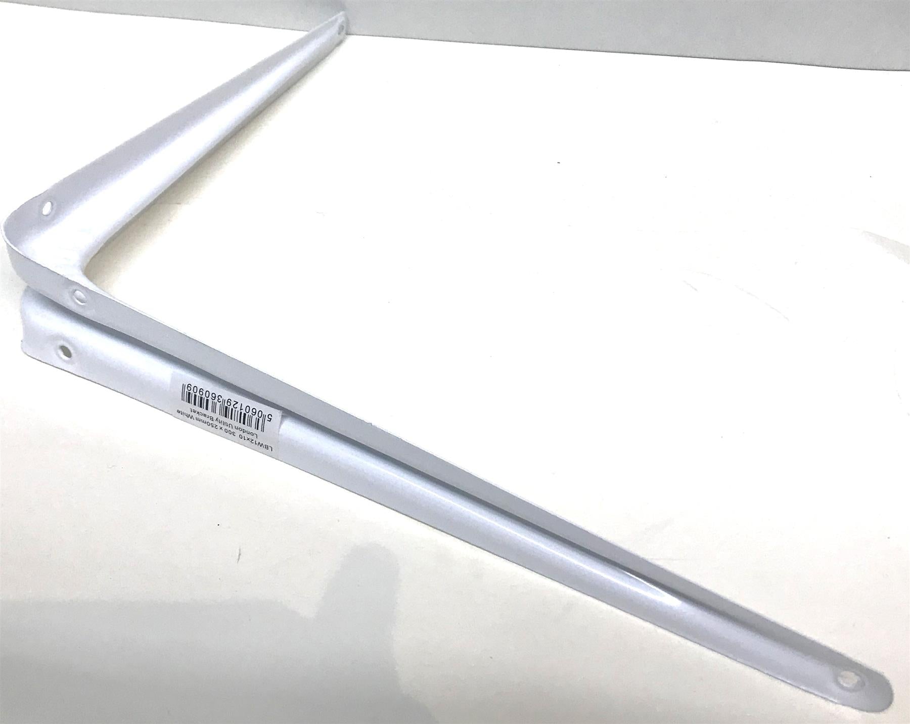 300x250mm 12"x10" Metal Shelf Support London Bracket White Strong Sturdy