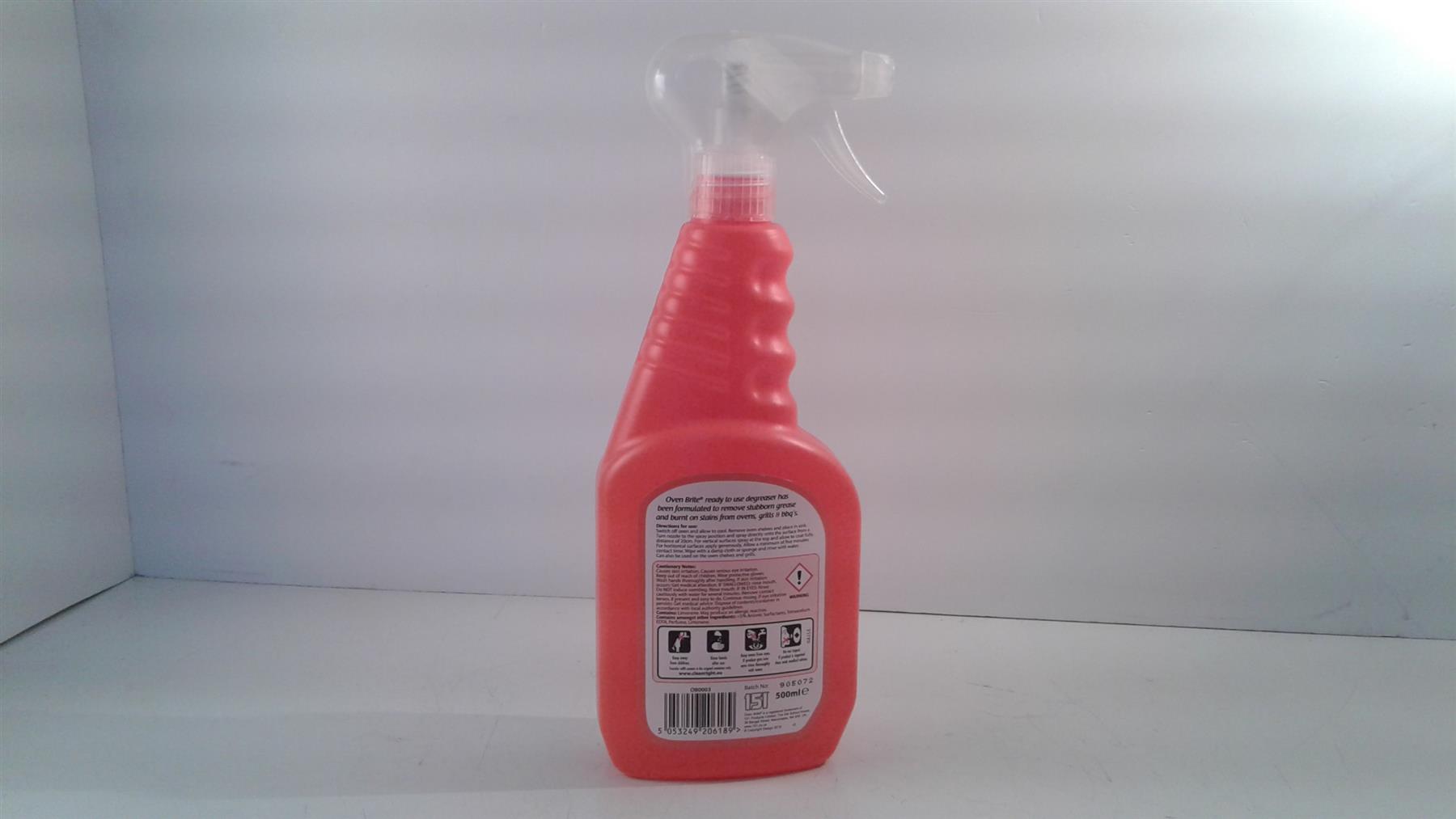 Oven Brite Degreaser Removes Grease For Ovens Grills BBQs Easy To Clean - 500ml