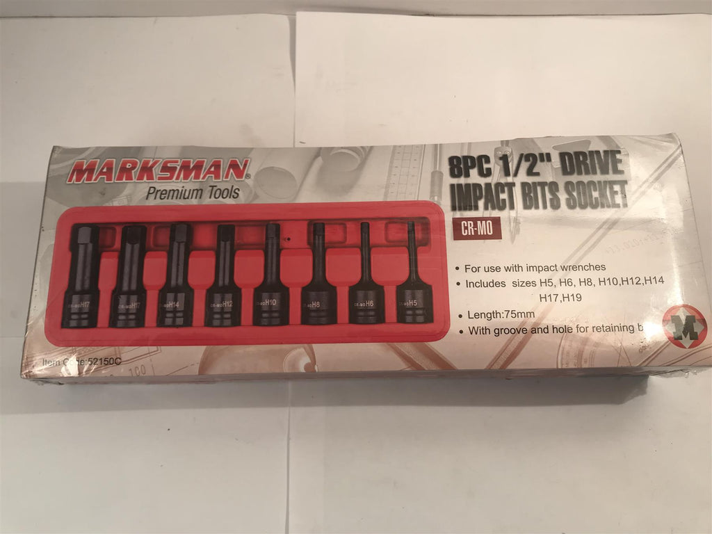 Marksman 8pc 1/2" Drive Bits Socket Set H5 - H19   52150C