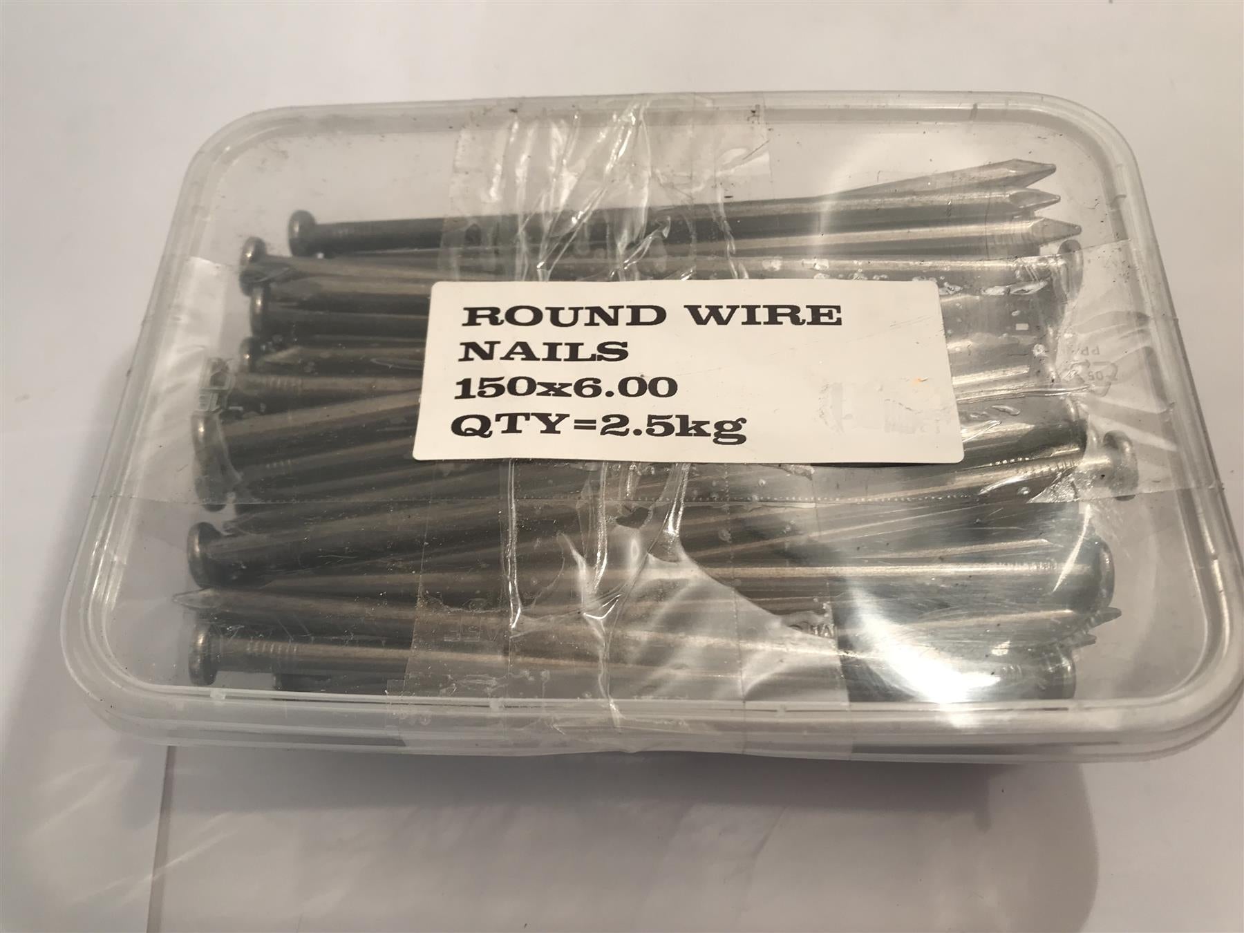 150mm x 6.00mm Round Wire Nails 2.5kg Tub