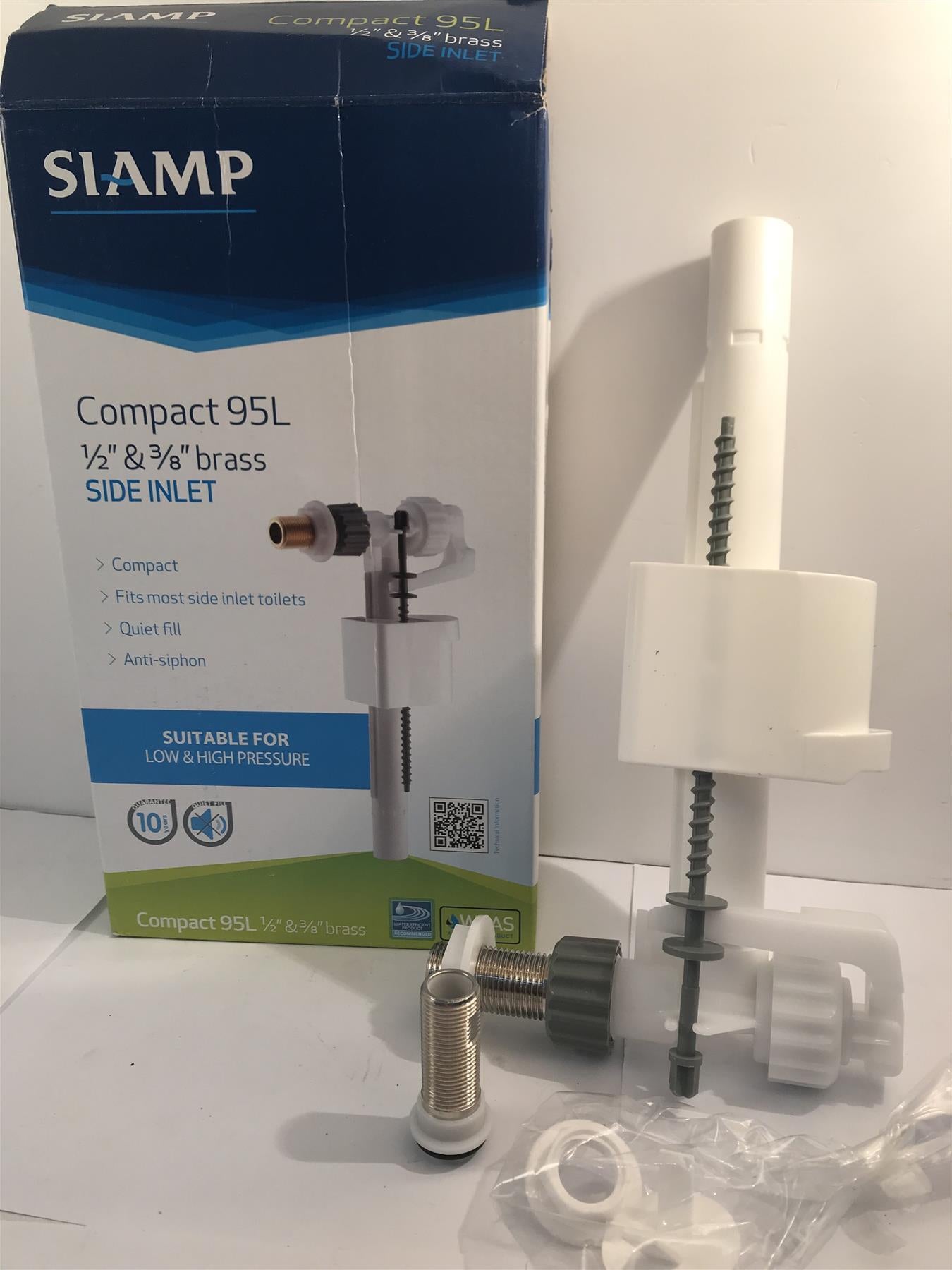 Siamp 95L ½" & ⅜" Brass Thread Inlet Float Valve Side Entry 30956510