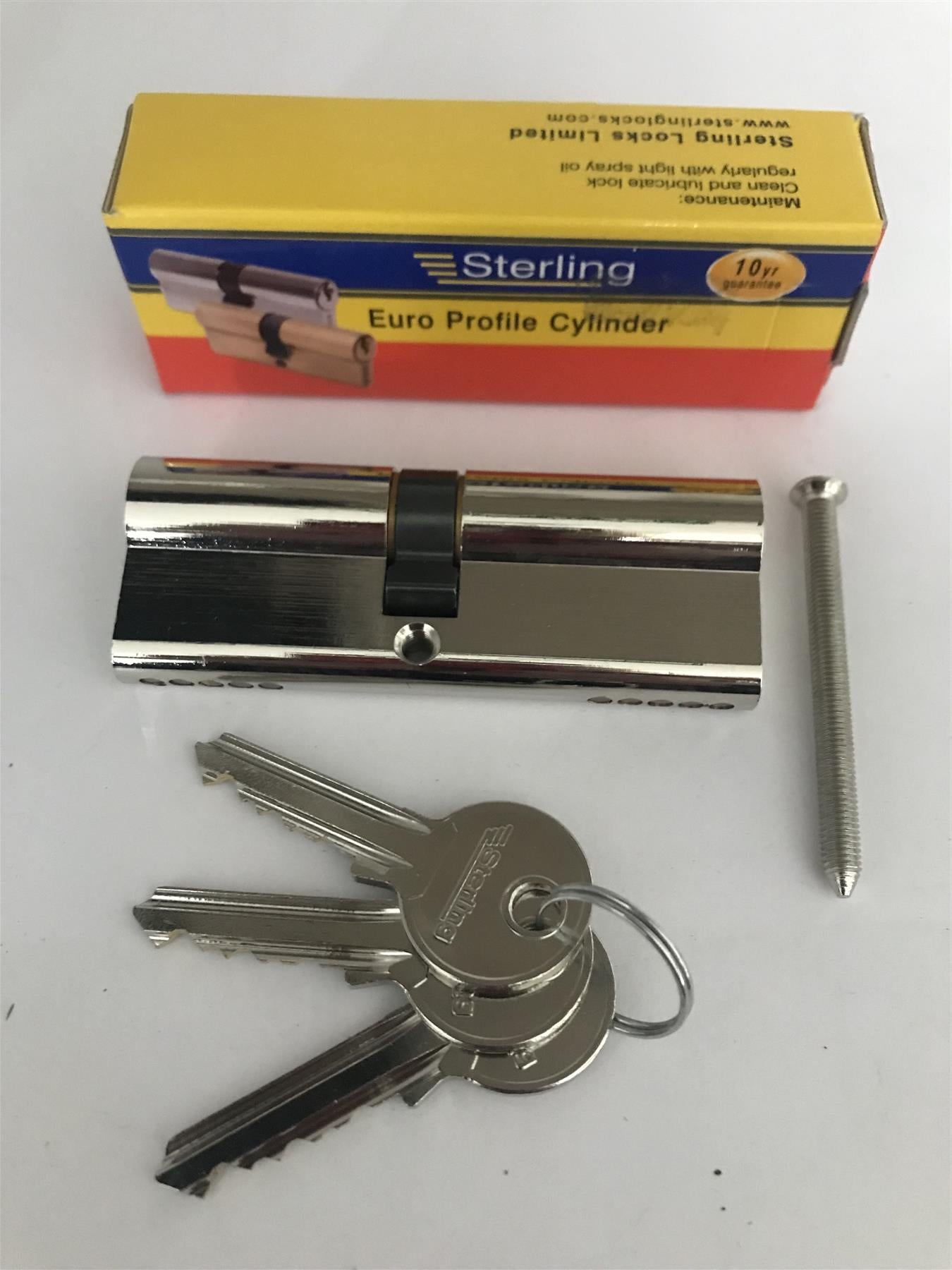 Sterling EPN4045 Double Euro 5 Pin Cylinder 85mm (40x45), Polished Nickel