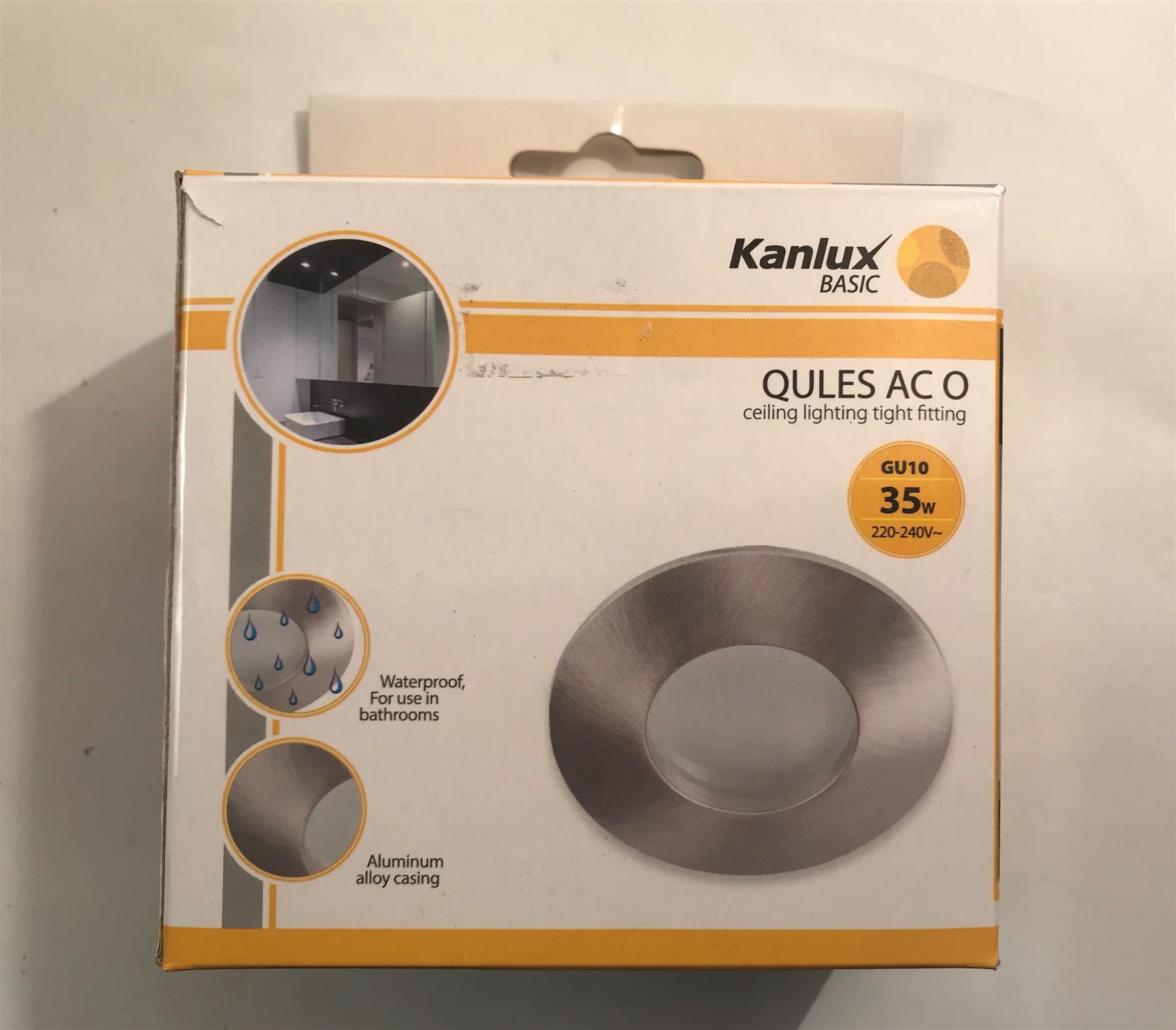 Kanlux QULES AC O Ceiling Lighting Tight Fitting GU10 LED Chrome Round 23604
