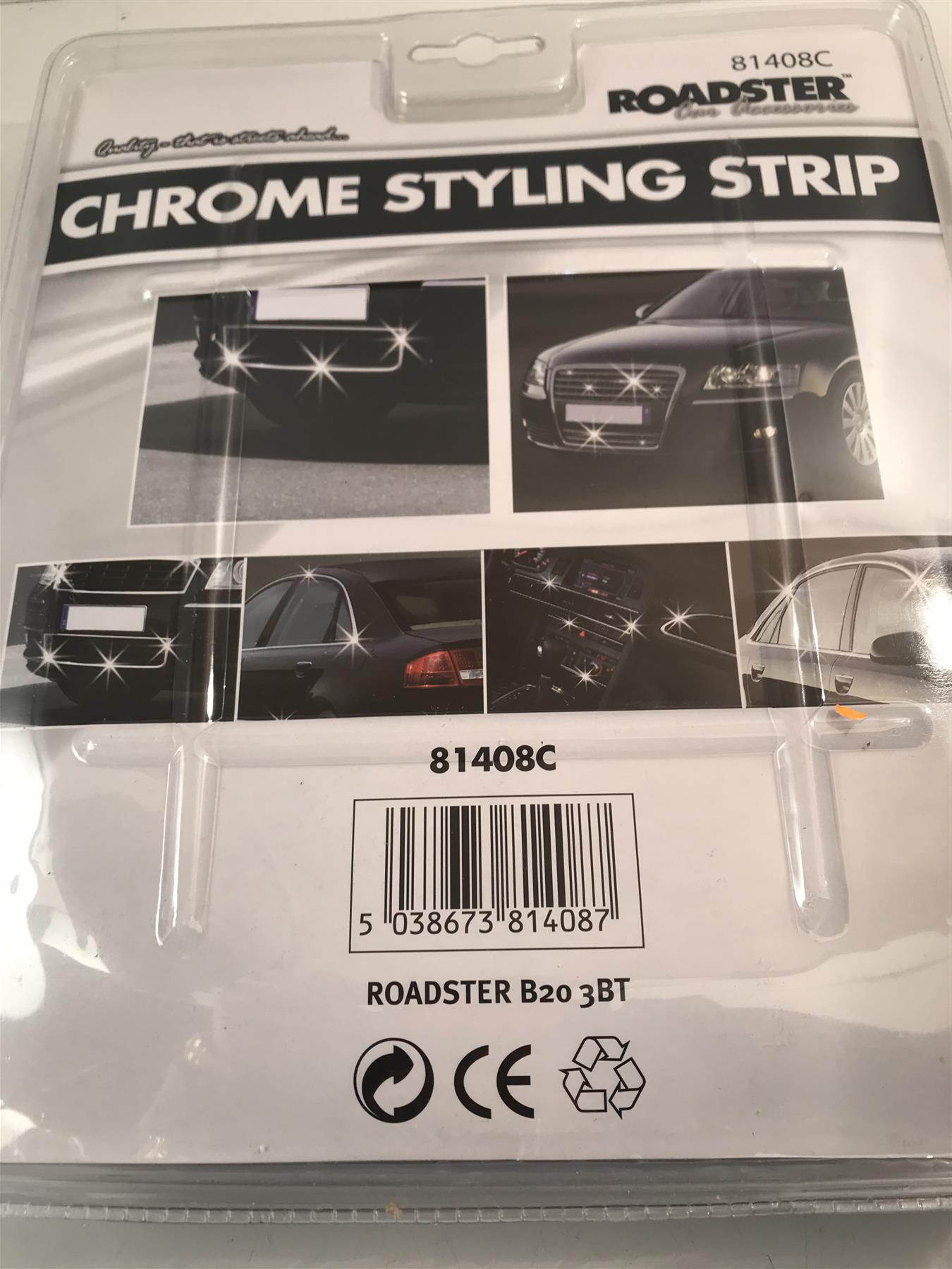 ROADSTER CHROME STYLING STRIP 3.5CM x 2.45M 81408C