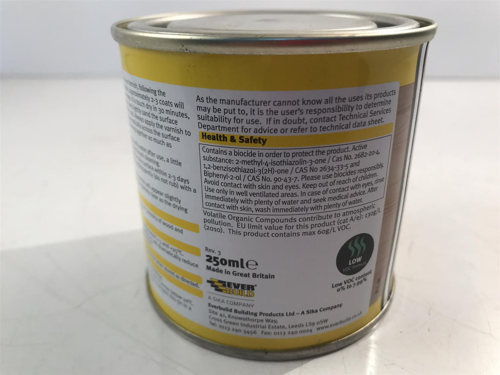 Everbuild Quick Dry Wood Varnish Gloss Clear Varnish250ml