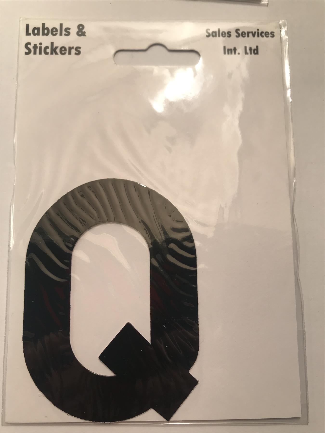 Black Letter Q Self Adhesive Waterproof Sticker 8 x 6cm