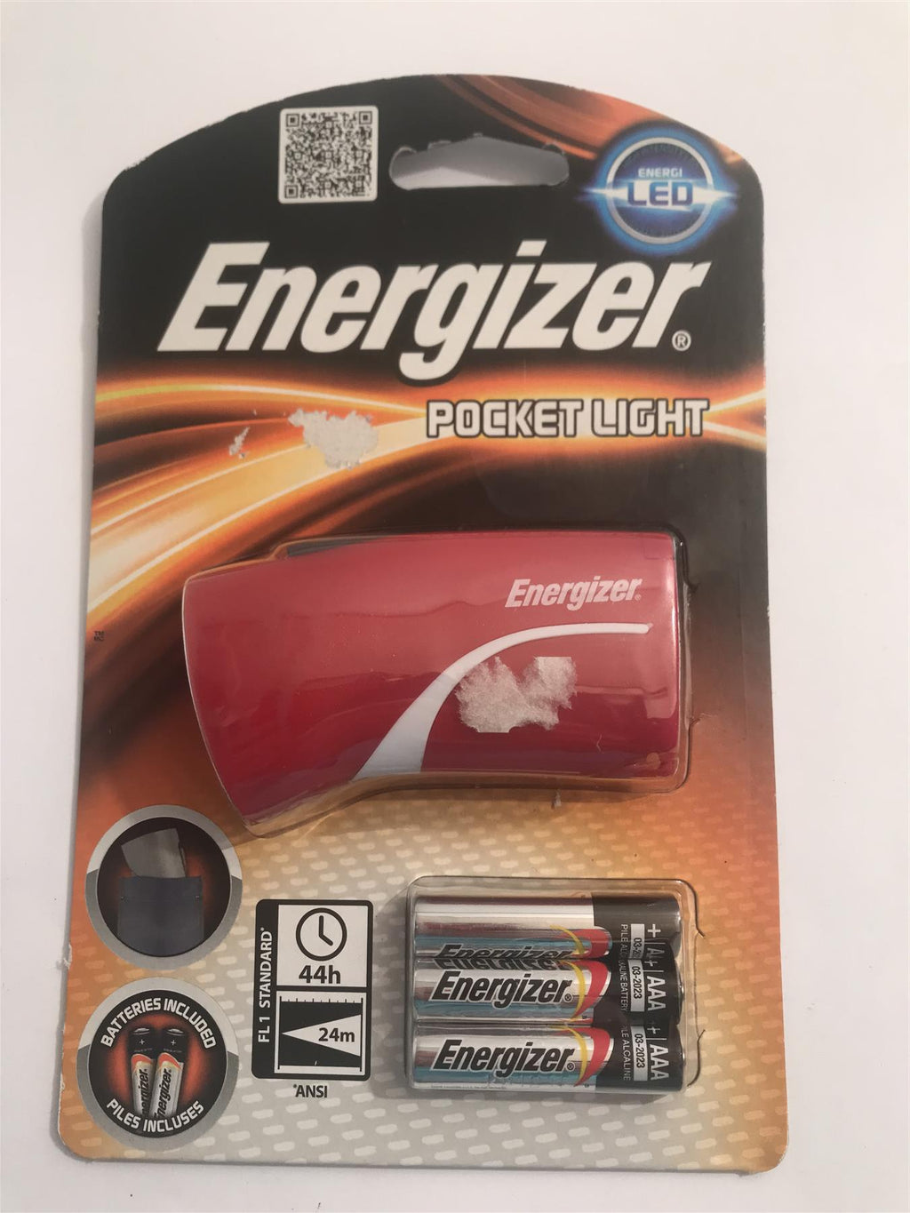 Energizer Pocket Light (Red) with 3 x AAA Batteries LP54421